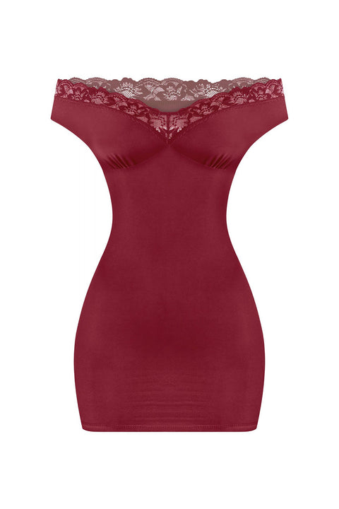 Tresser™ Off Shoulder Lace Trim Mini Dress