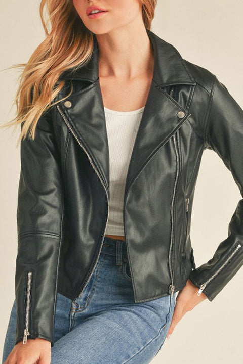 Faux Leather Biker Jacket