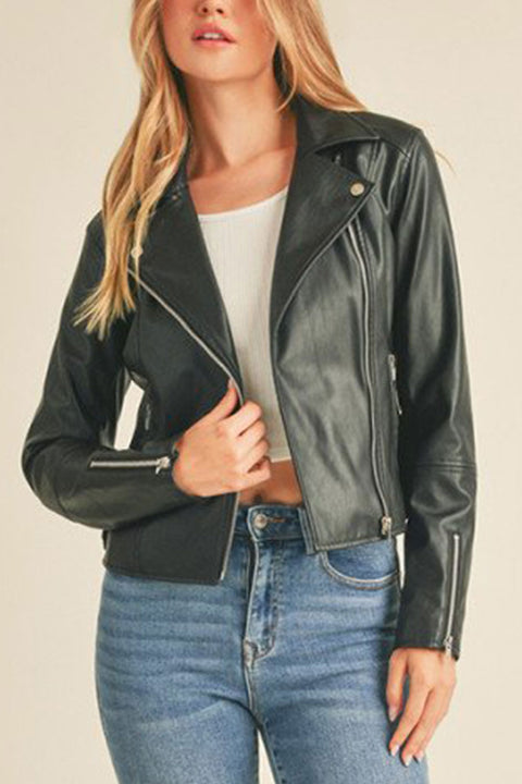 Faux Leather Biker Jacket