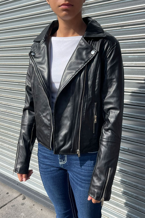 Faux Leather Biker Jacket