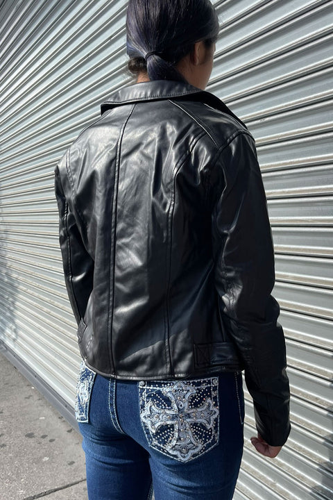Faux Leather Biker Jacket