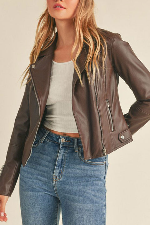 Faux Leather Biker Jacket