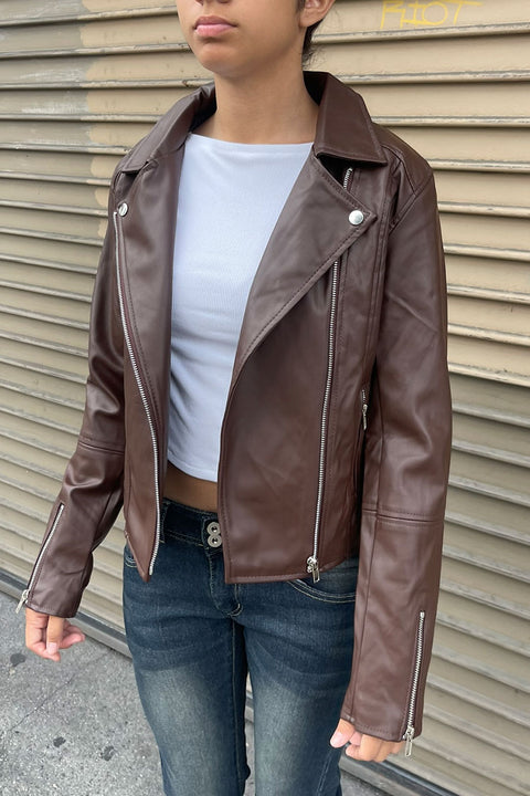 Faux Leather Biker Jacket