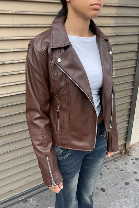 Faux Leather Biker Jacket