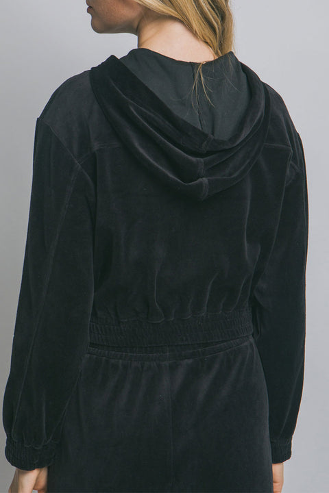 Velour Full-Zip Hoodie Jacket