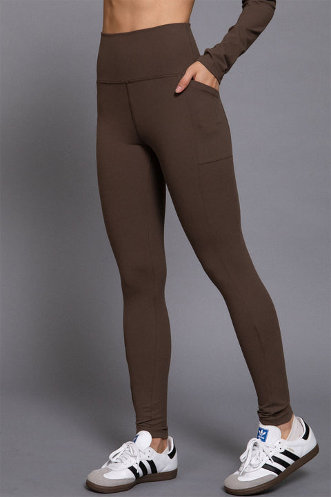 Basic Waist Band Workout Leggings with Side Pocket
