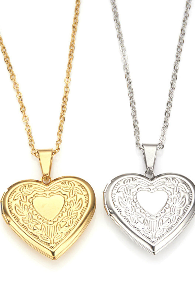 2000s Medium Heart Locket Pendant Chain Necklace– HyperBees