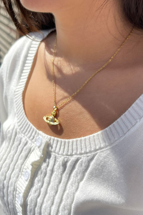 Y2K Spaceship Pendant Necklace