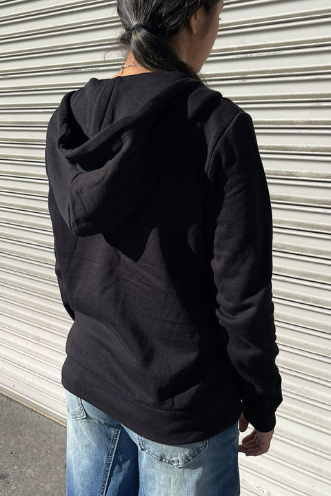 Fleece Relaxed Fit Full Zip-Up Hoodie Jacket