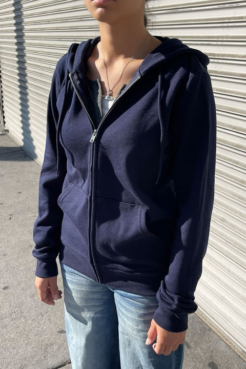 Fleece Relaxed Fit Full Zip-Up Hoodie Jacket