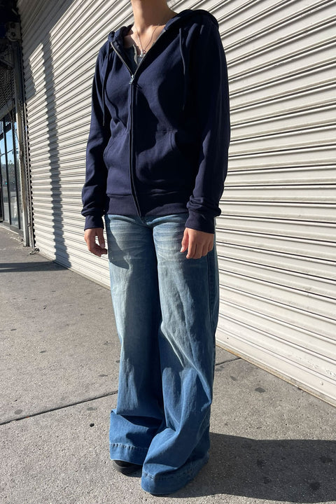 Fleece Relaxed Fit Full Zip-Up Hoodie Jacket