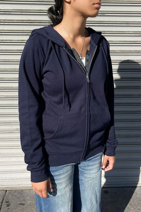 Fleece Relaxed Fit Full Zip-Up Hoodie Jacket