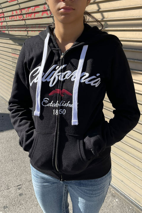 California Bird Fleece Zip-Up Hoodie Jacket