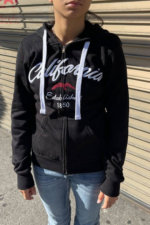 California Bird Fleece Zip-Up Hoodie Jacket