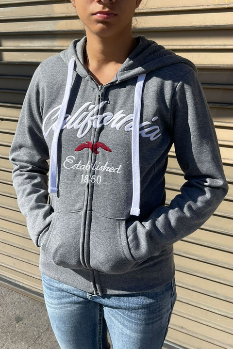 California Bird Fleece Zip-Up Hoodie Jacket