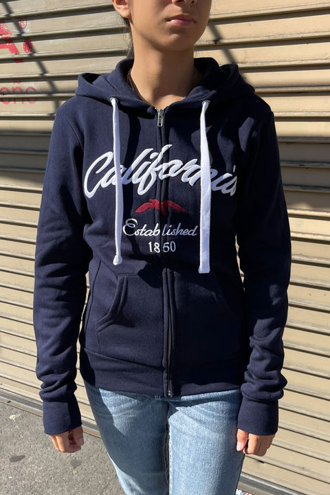California Bird Fleece Zip-Up Hoodie Jacket
