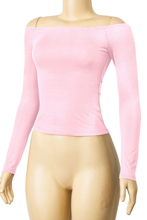 Tresser™ Long Sleeve Off Shoulder Casual Double-Layered Top