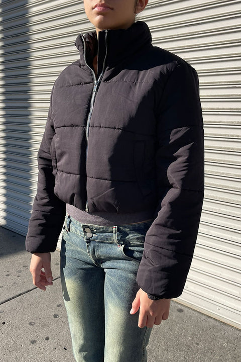 Essential Puffer Jacket With Standing Collar