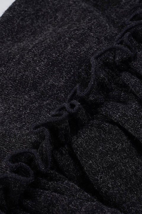 Dark Coquette Lace-Tiered Ruffle Mini Skirt with Side Bow Detail