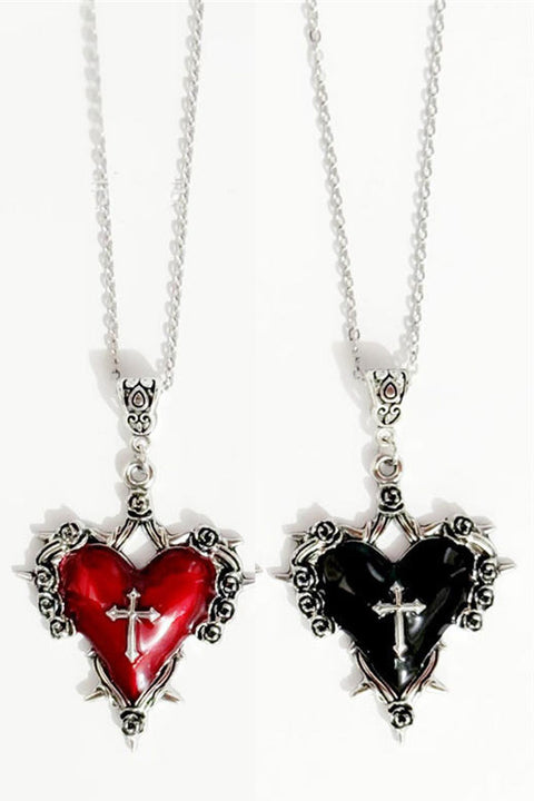 Gothic Wild Thorn Heart Y2K Pendant Necklace