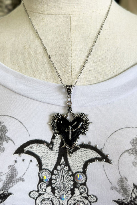 Gothic Wild Thorn Heart Y2K Pendant Necklace