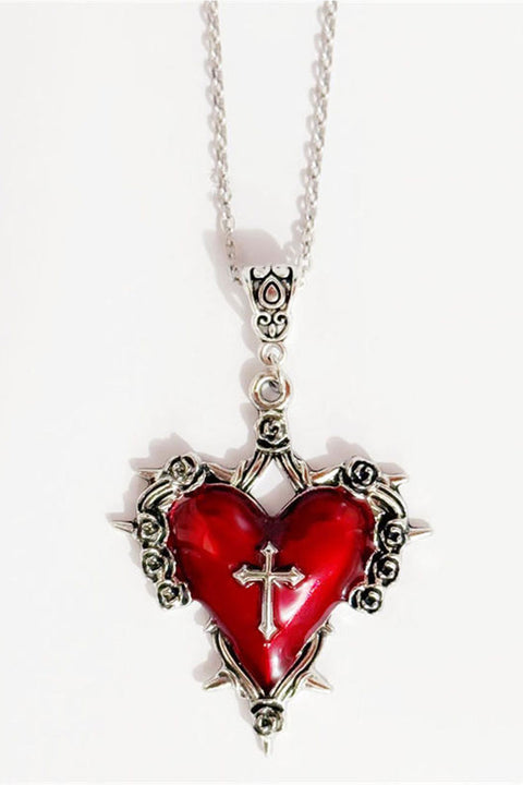 Gothic Wild Thorn Heart Y2K Pendant Necklace