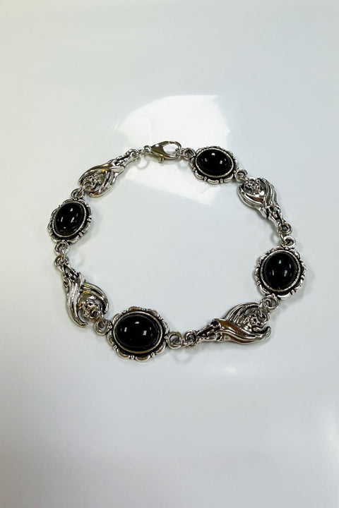 Victorian Gothic Faux Onyx Chain Bracelets