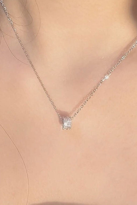 Rhinestone Circle Pendant Fine Jewelry Necklace