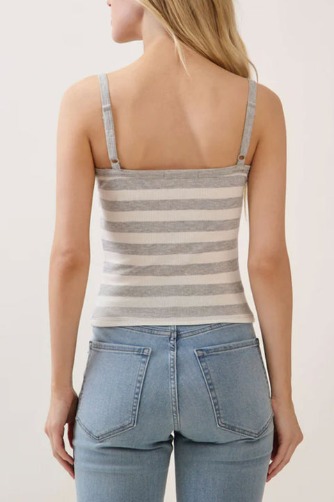 Striped Rib Knit Cami Tank Top