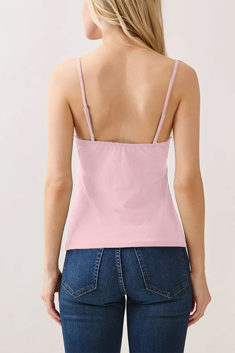 2000s Babydoll Lace Trimmed Cami Top With Baby Buttons