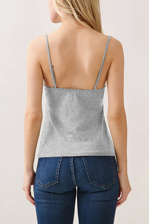 2000s Babydoll Lace Trimmed Cami Top With Baby Buttons