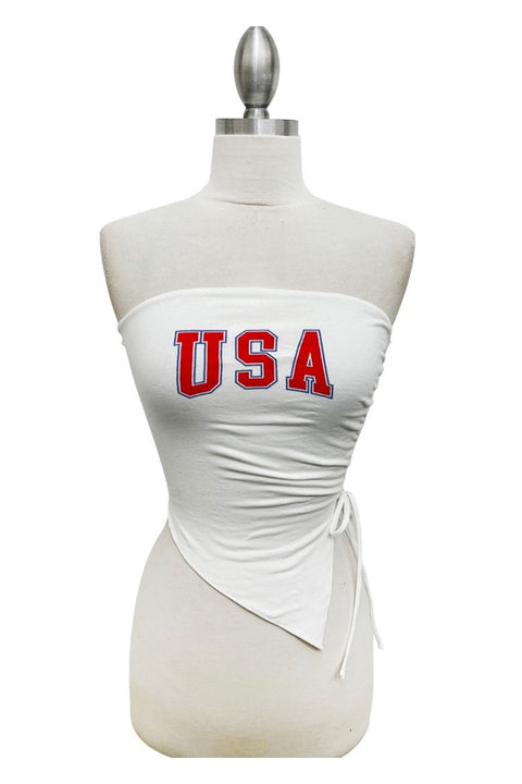 World Cup 2026 "USA" Graphic Asymmetry Tube Top
