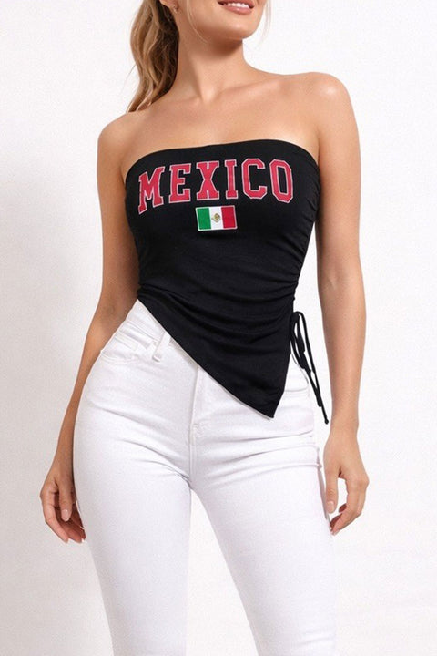 World Cup 2026 "MEXICO" Graphic Asymmetry Tube Top