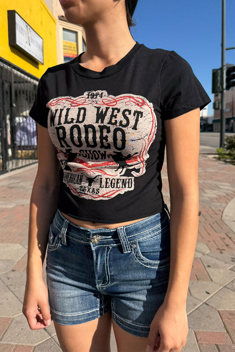 Wild West Rodeo Western Graphic Crop Tee