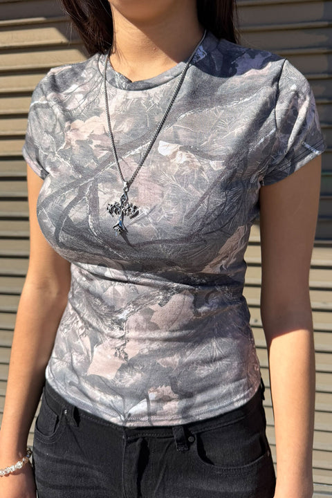 Woodland Graphic Camouflage Print Short Sleeve Tee