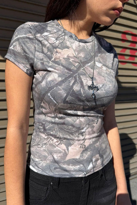 Woodland Graphic Camouflage Print Short Sleeve Tee