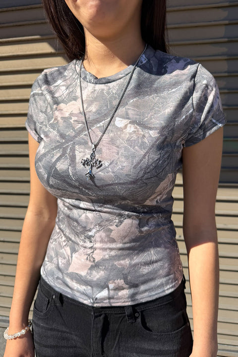 Woodland Graphic Camouflage Print Short Sleeve Tee