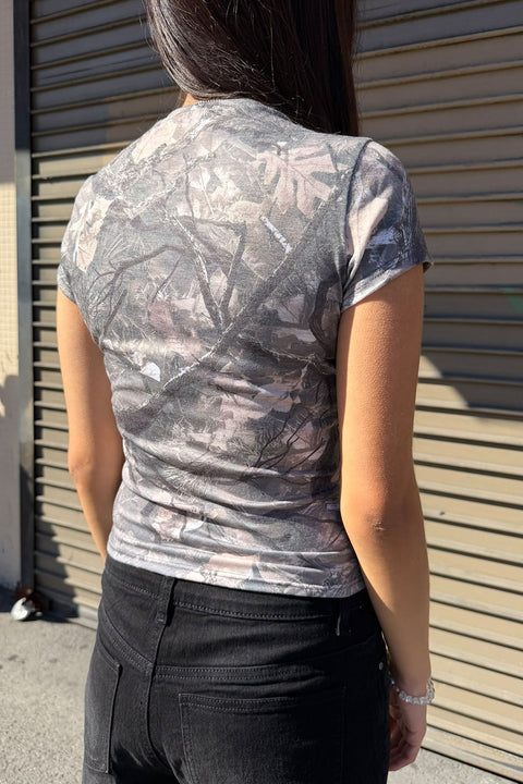 Woodland Graphic Camouflage Print Short Sleeve Tee
