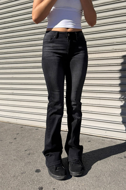 WAXJEAN Potassium Wash Low-Rise Bootcut Jean with Great Stretch