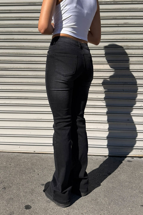 WAXJEAN Potassium Wash Low-Rise Bootcut Jean with Great Stretch