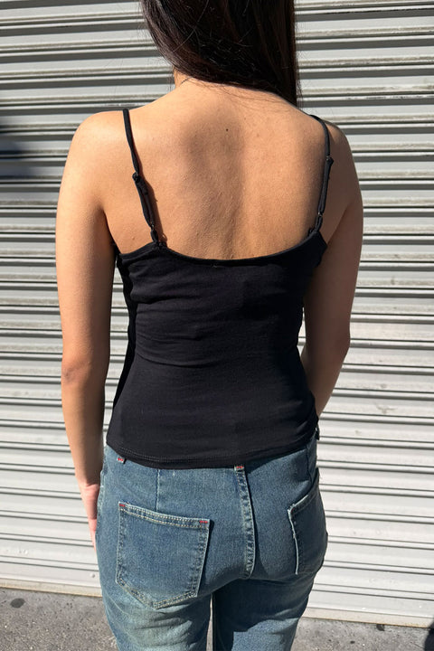 2000s V-Neck Lace & Bow Cami Top