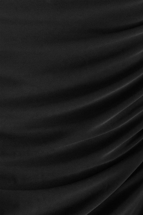 Tresser™ Sleveless Metal Buckle Halter Neck Ruched Mini Bodycon Dress