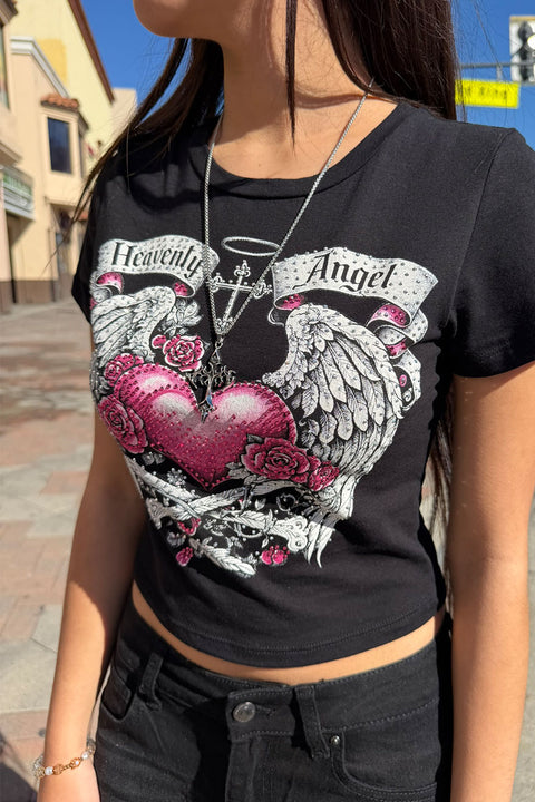 Y2K 2000s Flaming Gothic Cross Pendant Necklace