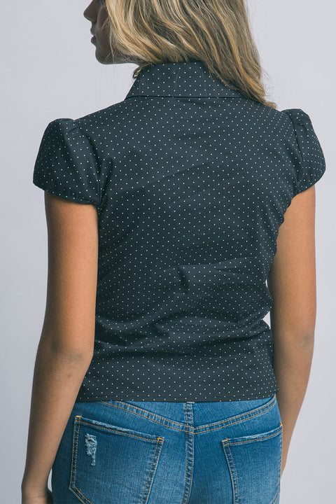 Clean Girl Polka Dot Short-Sleeve Shirt