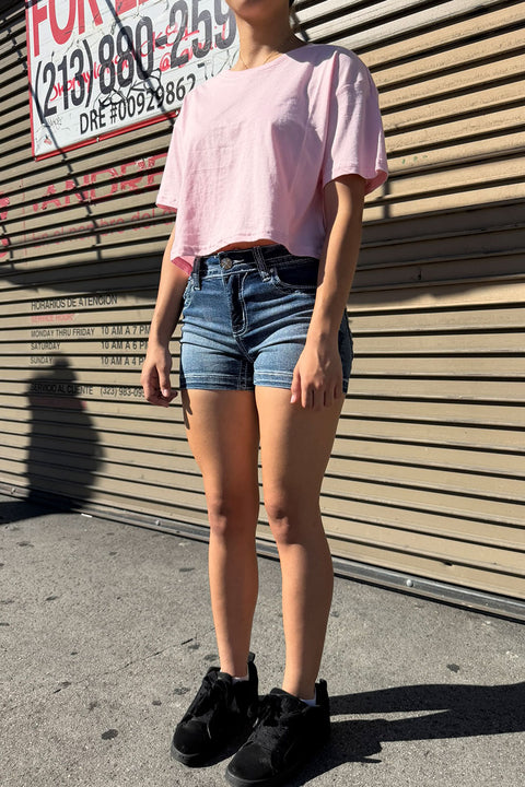 2000s Bedazzled Rhinestone Butterfly Denim Shorts