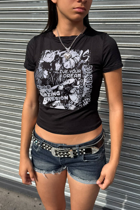 Rocking Angels Anime Comic Short Sleeve T-Shirt