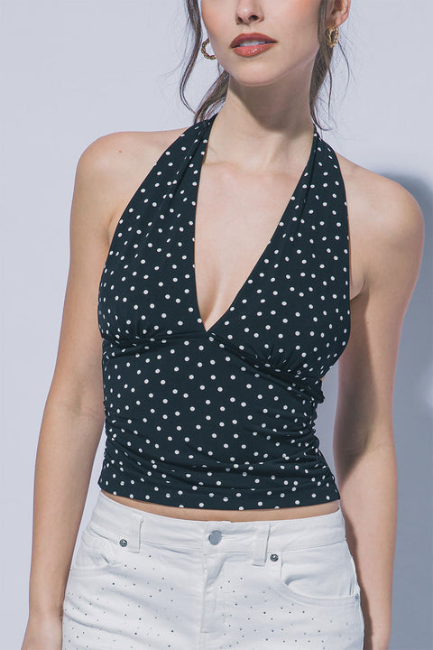 Polka Dot Halter Neck Top