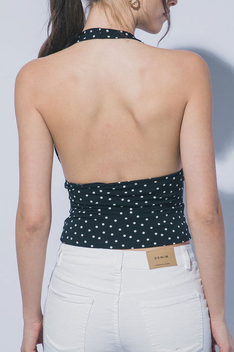 Polka Dot Halter Neck Top