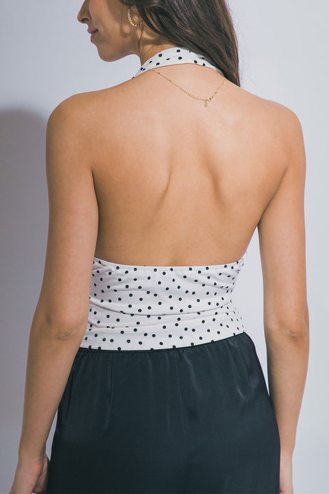Polka Dot Halter Neck Top