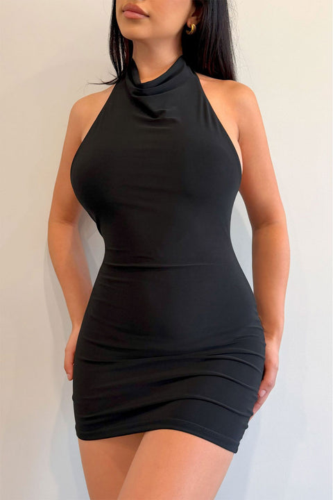Tresser™ Sleeveless Halter Open Back Mini Bodycon Dress